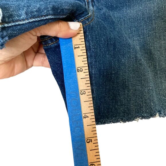 Madewell High Rise Denim Mid Length Jean Shorts Size 27 Raw Hem - Picture 7 of 11